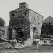 Argyll, Bonawe Ironworks, Lorn Furnace.
General view of furnace from North-West, after preservation.