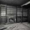 Basement, library cum smoking room, view from S