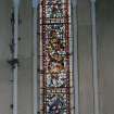 Bute, Rothesay, Argyle Street, West Free Church.
View of specimen stained glass window.