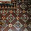 Bute, Rothesay, Argyle Street, West Free Church.
Detail of entrance hall floor tiles.