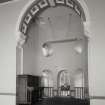Campbeltown, Main Street, Town House, interior.
View through arch to interior of steeple, main hall, ground floor.