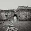 Castle Sween, interior.
View of courtyard South wall.