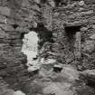 Castle Sween, interior.
View of kitchen tower, showing doorways in South and West walls.