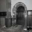 Side aisle, detail of specimen door