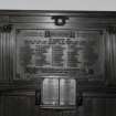 View of First and Second World War Memorial Plaque in entrance hall