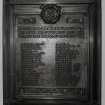 View of 1914-1919 War Memorial plaque to the 113th Co. of Glasgow Boys Brigade