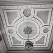 Glasgow, 6 Rowan Road, Craigie Hall, interior.
View of ceiling in library.