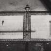 Glasgow, 6 Rowan Road, Craigie Hall, interior.
Detail of tiling in stall at East End of coach house.