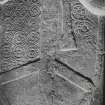 Eilean Mor, St Cormac's Chapel, effigy.
Detail of shield of effigy.