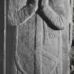 View of centre part of effigy from St Cormac's Chapel, Eilean Mor.