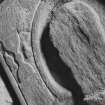 Eilean Mor, St Cormac's Chapel, effigy.
Detail of chalice and head of effigy.