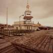 Dunoon, The pier.
View of tower at South end of pavilion from South-East.