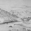 Photographic copy of sketch showing general view of landscape.
Inscr: "Taynuilt.  Blackhouses, by Stara(?))