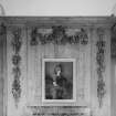 Interior-general view of overmantel by Grinling Gibbons (?) in billiard room by Lorimer