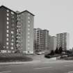 Glasgow, Toryglen North Development.
General view of point blades of high rise blocks from South-West.