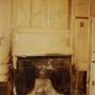 Glasgow, Auldhouse, 2 Auldhouse Court, interior.
View of fireplace in state of disrepair.
