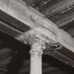 Glasgow, 13-23 Tradeston Street, Randolph & Elder Engine Works, interior.
View of East range, first and second floor, specimen cast iron stanchion plate and tie plate between adjacent beams on second floor.