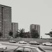 Glasgow, Scotstoun House Flats.
General view from West.