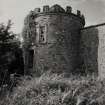 View of South-East angle-tower from North-East of walled garden.