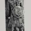 View of West Highland effigy, GF9, from Inchkenneth, Mull.