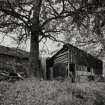 View from SE of wood and corrugated sheet metal to rear of former cooperage, photographed 28 October 1993