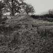 View of mound of masonry rubble at S end of site from NE, photographed 28 October 1993