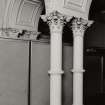 Interior.
View of central archway in staircase hall at ground floor.