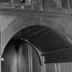 Staircase, archway, decorative woodwork, detail
