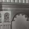 Second floor, library, decorative woodwork, detail