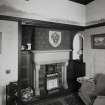 Interior.
View of chimneypiece in dining room.