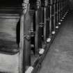 Interior.
Detail of pews.