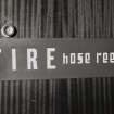 Interior.
Detail of fire hose signage.