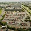 General aerial view of carpark and plaza tower.