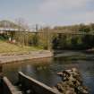 Blantyre, Station Road, David Livingstone Memorial Footbridge
General view of bridge from SW, with fish ladder of neighbouring dam in foreground