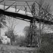 Blantyre, Station Road, David Livingstone Memorial Footbridge
Detailed view from SW of W pier and cantilever of bridge