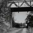 Blantyre, Station Road, David Livingstone Memorial Footbridge
Detailed view from S of W abutment of bridge