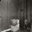 Interior.
Detail of tongue and groove panelling.