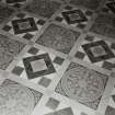 Interior.
Detail of Minton tile floor.