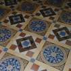 Interior.
Detail of Minton tile floor.