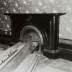 Interior.
Detail of former dining room fireplace.
