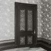 Interior.
Detail of former dining room stencilled door.