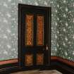 Interior.
Detail of former dining room stencilled door.