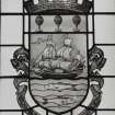 Council Chambers, detail of stained glass showing Greenock's Coat of Arms