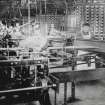 Copy of historic photograph showing interior view of warping department.