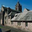 View of church, vestry and kitchen block from east