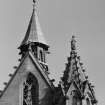 Detail of north side of tower showing statue of St. James and fleche