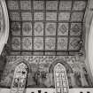 Interior.
View of chancel ceiling and South wall.