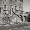 View of stairs and terrace from West.