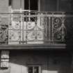 Detail of wrought iron balcony.