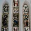 Interior. 'E' Transept detail of WWI Memorial stained glass windows of the Nativity by Ballentine & Son Edinburgh